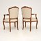 Vintage French Walnut Salon Side Chairs, Set of 2 8