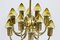 Brass & Glass Model T 789/12 Ceiling Lamp by Hans-Agne Jakobsson for Hans-Agne Jakobsson AB Markaryd, 1950s 6