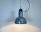 Bauhaus Industrial Grey Enamel Ceiling Lamp, 1930s 9
