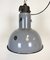 Bauhaus Industrial Grey Enamel Ceiling Lamp, 1930s 7