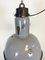 Bauhaus Industrial Grey Enamel Ceiling Lamp, 1930s 5