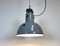 Lámpara de techo industrial Bauhaus esmaltada en gris, años 30, Imagen 10