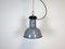 Lámpara de techo industrial Bauhaus esmaltada en gris, años 30, Imagen 2