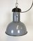 Graue industrielle Bauhaus Deckenlampe aus Emaille, 1930er 1