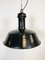 Lámpara colgante industrial esmaltada en negro, años 30, Imagen 1