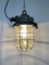 Industrial Grey Cast Iron Cage Pendant Lamp, 1970s 12