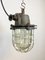 Industrial Grey Cast Iron Cage Pendant Lamp, 1970s 3