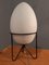 Small Stilnovo Style Iron & Opaline Glass Egg Lamp, 1990s, Image 1