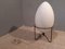 Table Lamp with Iron Structure & Egg-Shaped Opal Glass Shade in the Style of Stilnovo, 1990s 4