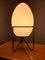 Table Lamp with Iron Structure & Egg-Shaped Opal Glass Shade in the Style of Stilnovo, 1990s 2