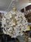 Large Brass Ceiling Lamp with White & Gold Murano Glass Butterflies from Made Murano Glass 3