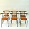 Brown Leather Dining Stools by Jerry Hellström, 1988, Set of 6 3