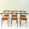 Brown Leather Dining Stools by Jerry Hellström, 1988, Set of 6, Image 3