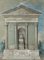 Sconosciuto - Neoclassical Architecture - Inchiostro originale, pastello e acquerello - XIX secolo, Immagine 1