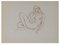 Paul Vera, Lying Nude Woman, Pencil Drawing, Early 20th Century 1