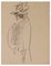 Louis Touchagues, Woman With Coat and Hat, Ink Drawing on Paper, Mid-20th Century, Image 1