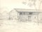 André Roland Brudieux - House In the Countryside - Original Pencil Drawing - 1960s 1