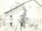 André Roland Brudieux - Countryside House in Ladrat - Pencil Drawing - 1960s 1