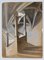 Inconnu, Perspective d'un Escalier, Crayon et Aquarelle, 20ème Siècle 1