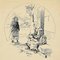 Georges Conrad, Figures In the Landscape, Dibujo a pluma, principios del siglo XX, Imagen 1