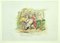 Sconosciuto - Satirical Scene - Original Lithograph Hand Watercolored - 19th Century, Immagine 1