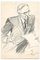 Theodore Van Elsen, Man With Glasses, Drawing, Early 20th Century 1