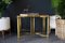 French Hollywood Revival Brass & Glass Coffee Table & D-Shaped Side Tables, 1970s, Set of 3, Image 7