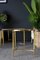 French Hollywood Revival Brass & Glass Coffee Table & D-Shaped Side Tables, 1970s, Set of 3, Image 5