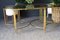 French Hollywood Revival Brass & Glass Coffee Table & D-Shaped Side Tables, 1970s, Set of 3 1