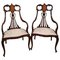 19th Century Victorian Mahogany Inlaid Armchairs, Set of 2 1