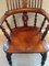 Large Victorian Antique Hoop Back Broad Arm Chair 12