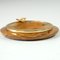 Italian Stoneware Ashtray with Brass Leaf, 1960s 2