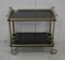 Rolling Brass & Smoked Glass Trolley, 1970s 1