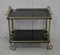 Rolling Brass & Smoked Glass Trolley, 1970s, Image 1