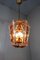 Italian Glass Flower Hanging Lamp, 1950s, Image 4