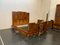 Lit et Tables de Chevet en Noyer avec Sculptures en Chérubin par Ducrot, 1920s, Set de 3 5