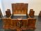 Walnut Bed and Nightstands with Cherub Carvings by Ducrot, 1920s, Set of 3, Image 3