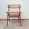 Mid-Century Wood & Cane Desk Chair by Roger Landault 1