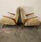 Sand-Colored Velvet Lounge Chairs, 1950s, Set of 2 1