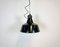 Industrial Black Enamel Pendant Lamp with Cast Iron Top from Elektrosvit, 1970s, Image 1