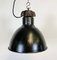 Bauhaus Industrial Black Enamel Pendant Lamp, 1950s 1