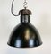 Lampe à Suspension Industrielle Bauhaus en Émail Noir, 1950s 1