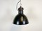 Lámpara colgante Bauhaus industrial de esmalte negro, años 50, Imagen 7