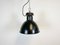 Bauhaus Industrial Black Enamel Pendant Lamp, 1950s 2