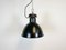 Lampe à Suspension Industrielle Bauhaus en Émail Noir, 1950s 2