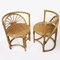 Juego de mesa y sillas de bambú y ratán, años 70, Imagen 9