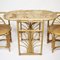 Tavolo e sedie in bambù e vimini, anni '70, Immagine 3