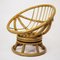 Vintage Bamboo Round Swivel Chair, 1970s, Image 5