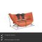 Danaide Orange Leather 2-Seater Sofa from Leolux 2