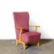 Vintage High Back Red Armchair, Image 1
